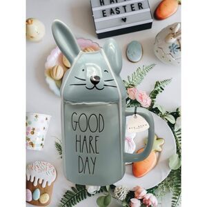 Rae Dunn Good Hare Day Mug with Topper